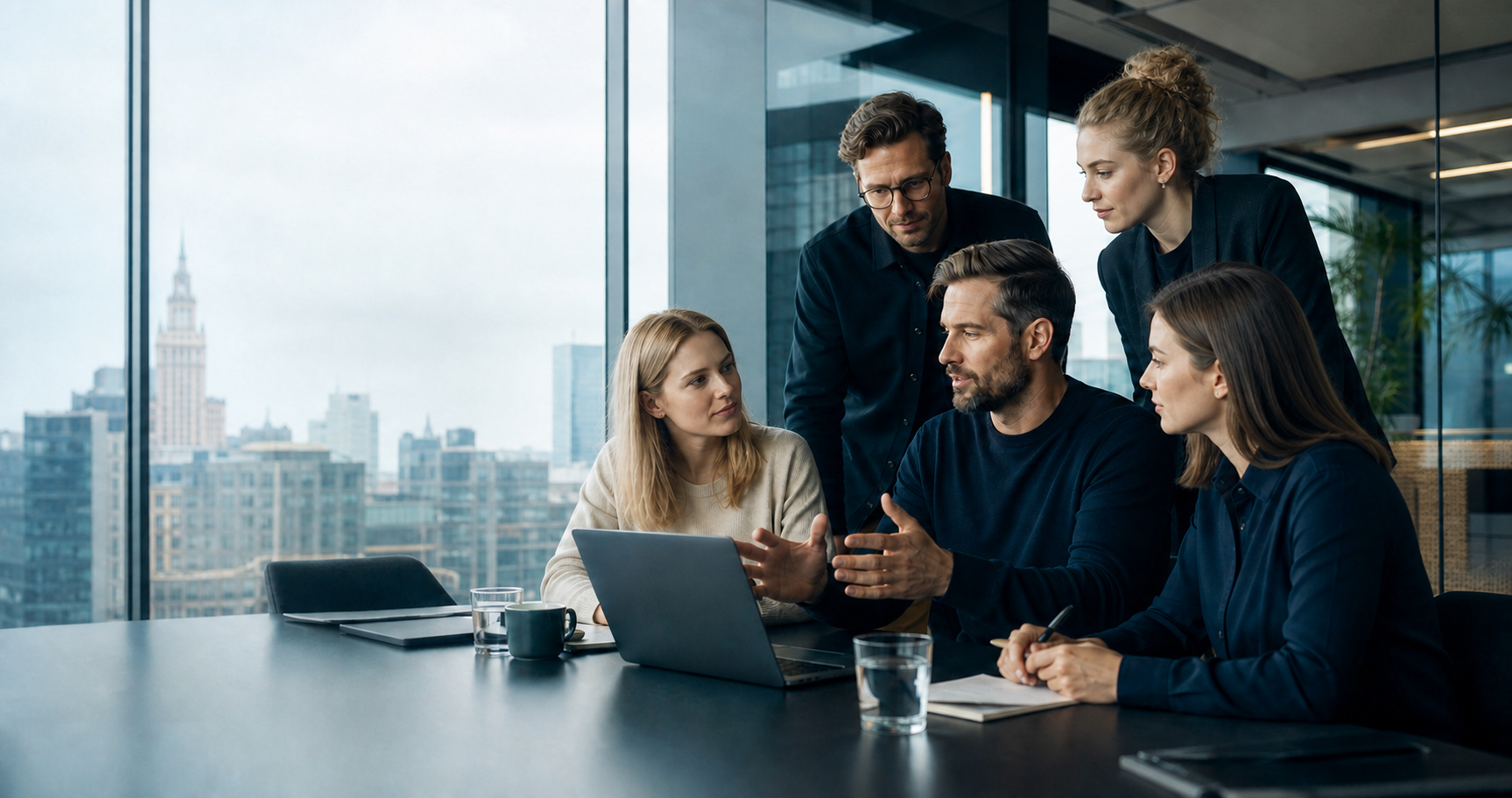 Équipe technologique internationale collaborant en Pologne